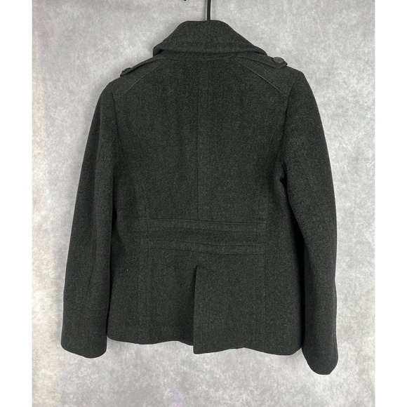 J.Crew Womens 100% Wool Double Breasted Pea Coat Charcoal Grey XS RN77388 - Picture 2 of 7